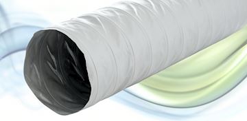 PVCslang 160mm L-10mtr, ongeïsol. pvc slang grijs