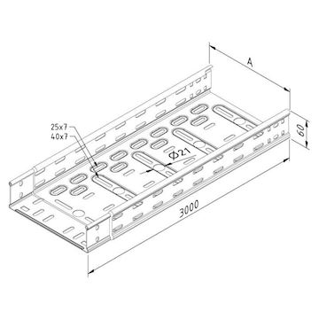 CTI60-300-07-3PG Kabelbaan ineenschuifbaan 3 mtr - pr/stuk