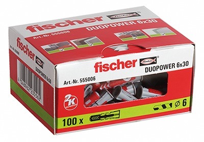 Foto FISCHER DUOPOWER nylon plug 6X30 doos 100 stuks pr/vpe