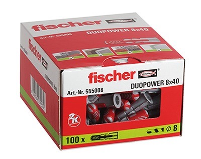 Foto FISCHER DUOPOWER nylon plug 8X40 doos 100 stuks pr/vpe