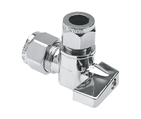 Foto Minikogelkraan haaks knel 10x10 (chromen knop) pr/st VPE 5