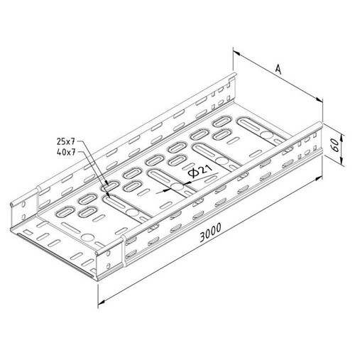 Foto CTI60-600-10-3PG Kabelbaan ineenschuifbaan 3 mtr - pr/mtr