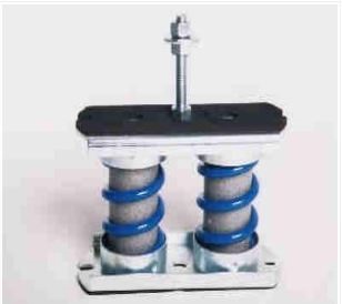 Foto Cilindrische VRF trillingsdemper + 2xveer + voetplaat, 300kg